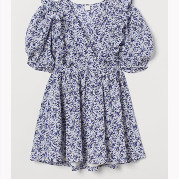 H&M floral puff sleeve dress EUC - Picture 4 of 8